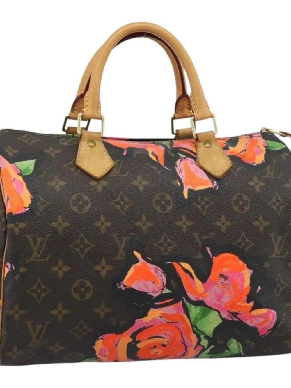 LOUIS VUITTON Monogram Rose Speedy 30 Hand Bag Orange Pink M48610 Auth ka4783SAV